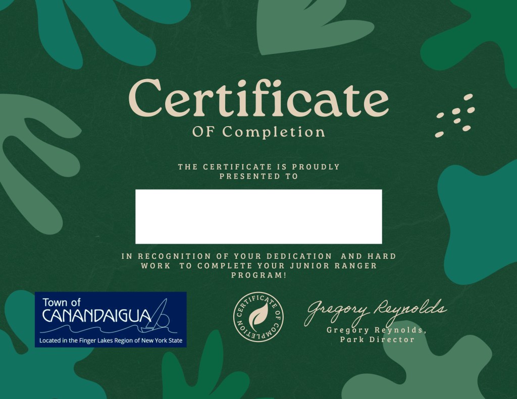 Junior Ranger Certificate
